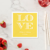 Ananas Gele Witte LOVE Servetten (Insitu)