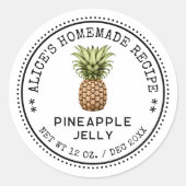 Ananas gelei inblikken label zelfgemaakte recept (Voorkant)