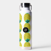 Ananas Geometrische Doodles Monogram  Waterfles (Voorkant)