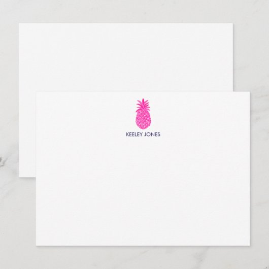 Ananas gepersonaliseerde Flat Note Kaart Notitiekaartje (Voorkant / Achterkant)