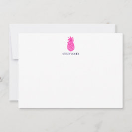 Ananas gepersonaliseerde Flat Note Kaart Notitiekaartje
