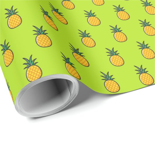 Ananas gepersonaliseerde tropische Luau Gift Wrap Cadeaupapier (Rol Hoek)