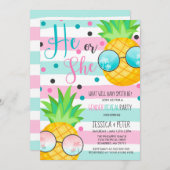 Ananas Geslacht Onthulling Uitnodiging Hawaiian On (Voorkant / Achterkant)