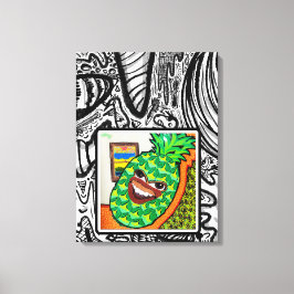 Ananas gezicht in therapie, canvas afdruk