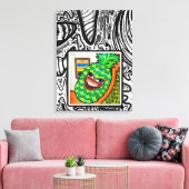 Ananas gezicht in therapie, canvas afdruk (Insitu (Woonkamer))