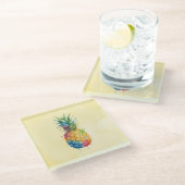 Ananas Glazen Onderzetter (Schuin)