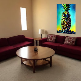 Ananas glimlacht naar jou | AI Art Poster