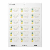 Ananas Gold Foil Confetti Etiket (Full Sheet)