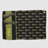 ananas Golf Towel - Gepersonaliseerd monogram Golfhanddoek (Horizontaal)