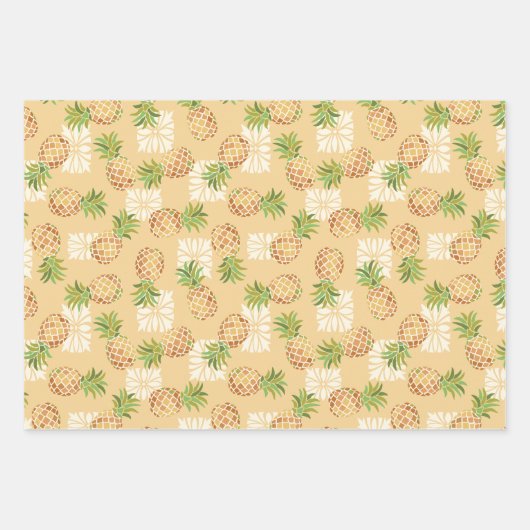 Ananas gooien in Sinaasappel, blauw en groen Inpakpapier Vel (Voorkant 3)