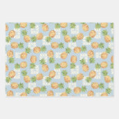 Ananas gooien in Sinaasappel, blauw en groen Inpakpapier Vel (Voorkant)