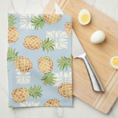 Ananas gooien zacht blauw theedoek (Quarter Fold)