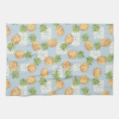 Ananas gooien zacht blauw theedoek (Horizontaal)