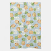 Ananas gooien zacht blauw theedoek (Verticaal)