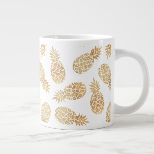 ananas GOUD ANANAS CHIQUE GLAMOUR Grote Koffiekop (Rechts)