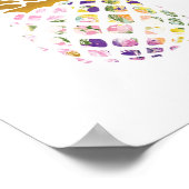 Ananas - goud - bloem poster (Hoek)