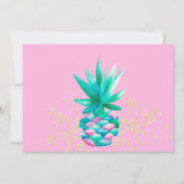 Ananas gouden glitter waterverf douche per post kaart (Achterkant)