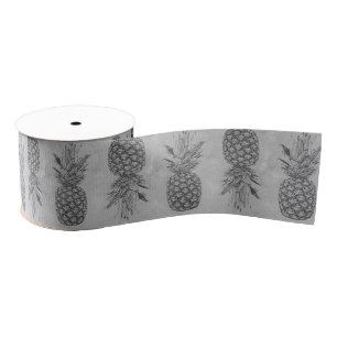 Ananas Gray Ribbon Grosgrain Lint