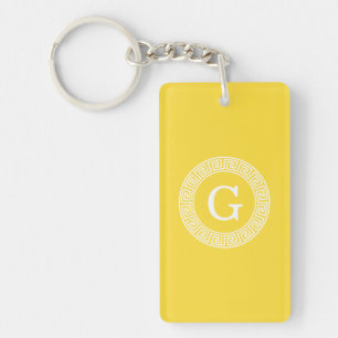 Ananas Grieks sleutel RND Lijst Initiaal monogram Sleutelhanger