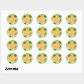 Ananas Groen Ronde Sticker (Vel)