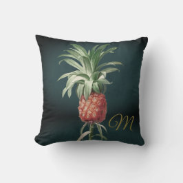 Ananas  Groen Tropisch Elegant Monogram Kussen