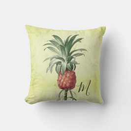 Ananas  Groen Tropisch Elegant Monogram Kussen