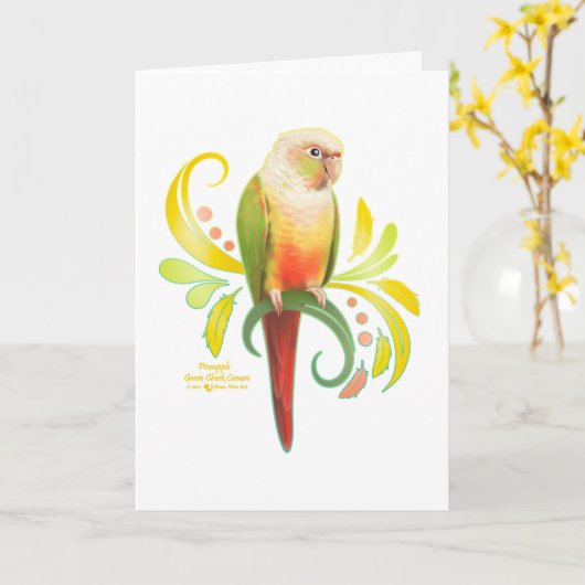 Ananas Groene Kaas Conure Kaart (Gele Bloem)