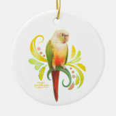 Ananas Groene Kaas Conure Keramisch Ornament (Voorkant)