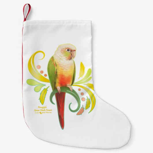 Ananas Groene Kaas Conure Kleine Kerstsok (Voorkant)