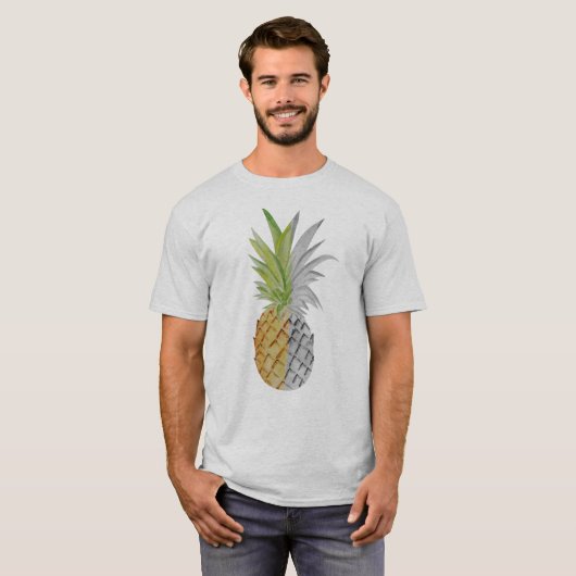 Ananas Half en Half Zwart Wit Kleur Uniek T-shirt (Voorkant volledig)