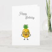 ananas Happy Birthday Kaart (Voorkant)