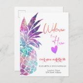 Ananas, Heart New Address Aankondigingskaart (Voorkant / Achterkant)