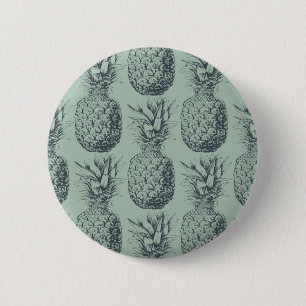 Ananas, het tropische ontwerp van het fruitpatroon ronde button 5,7 cm