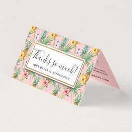 Ananas & Hibiscus Bloemen Aquarel Bedankt Kaart