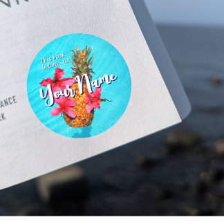 Ananas & Hibiscus  Boek Sticker