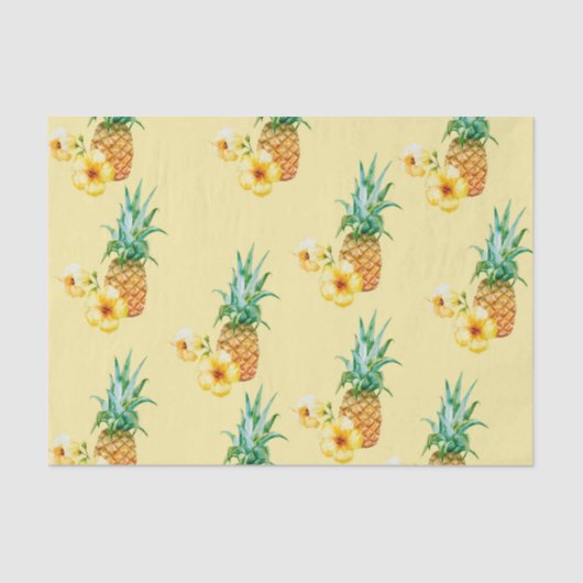 Ananas Hibiscus (Design 41 Yellow/Oranje reeks) Tissuepapier (Voorkant)