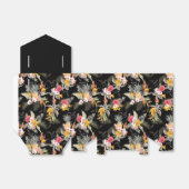 Ananas Hibiscus Flowers op Black Tent Bedankdoosjes (Uitgevouwen)