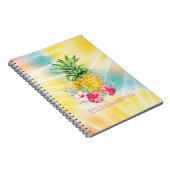 Ananas, Hibiscus Waterverf Rainbow Tie Dye Notitieboek (Rechterzijde)