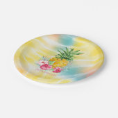 Ananas, Hibiscus Waterverf Rainbow Tie Dye Papieren Bordje (Gekanteld)