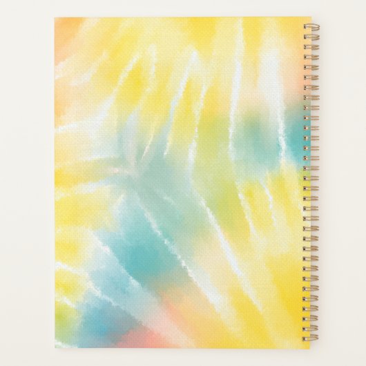 Ananas, Hibiscus Waterverf Rainbow Tie Dye Planner (Achterkant)