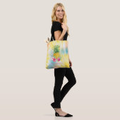 Ananas, Hibiscus Waterverf Rainbow Tie Dye Tote Bag (Op model)