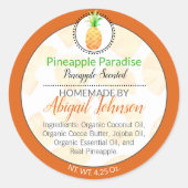 Ananas Homemade Body Butter of Jelly Label (Voorkant)