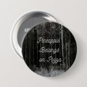 Ananas hoort bij pizza ronde button 7,6 cm (Voorkant /achterkant)