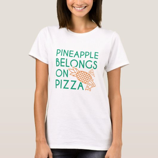 Ananas hoort op pizza t-shirt (Voorkant)