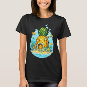 Ananas Huis Onderwater Fantasie Vis Oceaan Schatti T-shirt