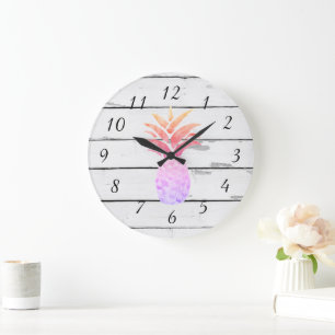 Ananas Illustratie Decor Rustieke Scheepslap Grote Klok