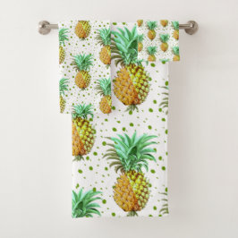 Ananas illustratiepatroon bad handdoek