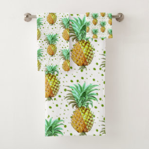 Ananas illustratiepatroon bad handdoek