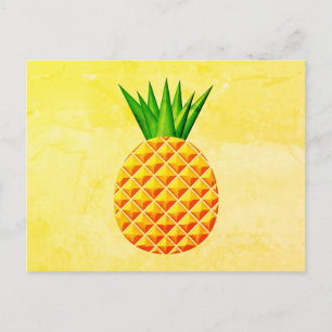 Ananas in geel en groen briefkaart