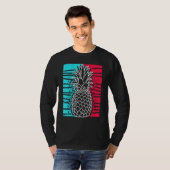 Ananas In Techno Kleur Festival Synthesizer Wit T-shirt (Voorkant volledig)